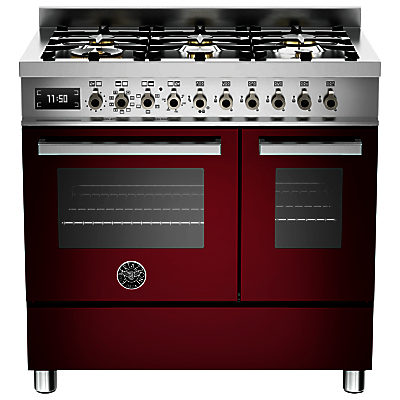 Bertazzoni Professional Series 90cm Dual Fuel Twin Range Cooker Burgundy Bertazzoni Professional Series 90cm Dual Fuel Twin Range Cooker Burgundy